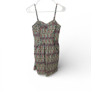 Mossimo Patterned Sleeveless Dress Sz Small Adjustable Straps Geometric Pattern